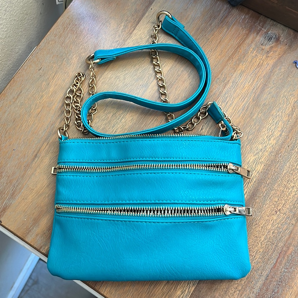teal crossbody purse